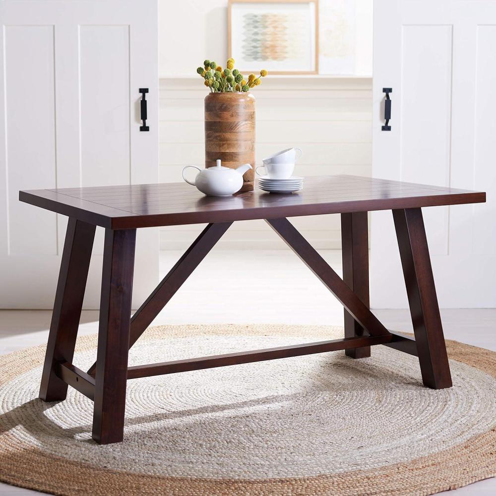 image:imageSAFAVIEH Home Collection Ainslee Brown Rectangle Dining Table