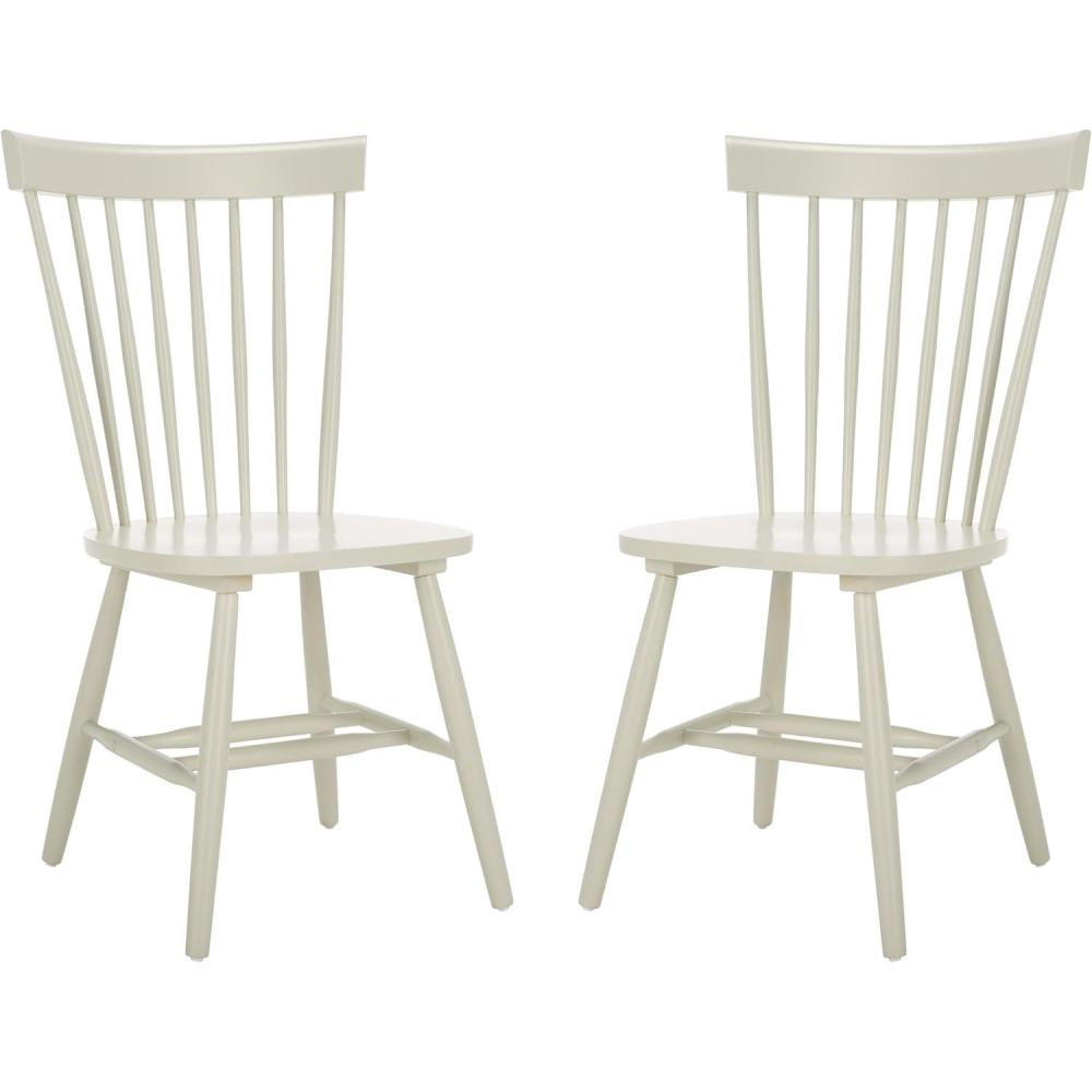 image:imageSAFAVIEH Home Collection Parker Farmhouse Raspberry Windsor Spindle Solid Wood Dining Chair Set of 2Off White