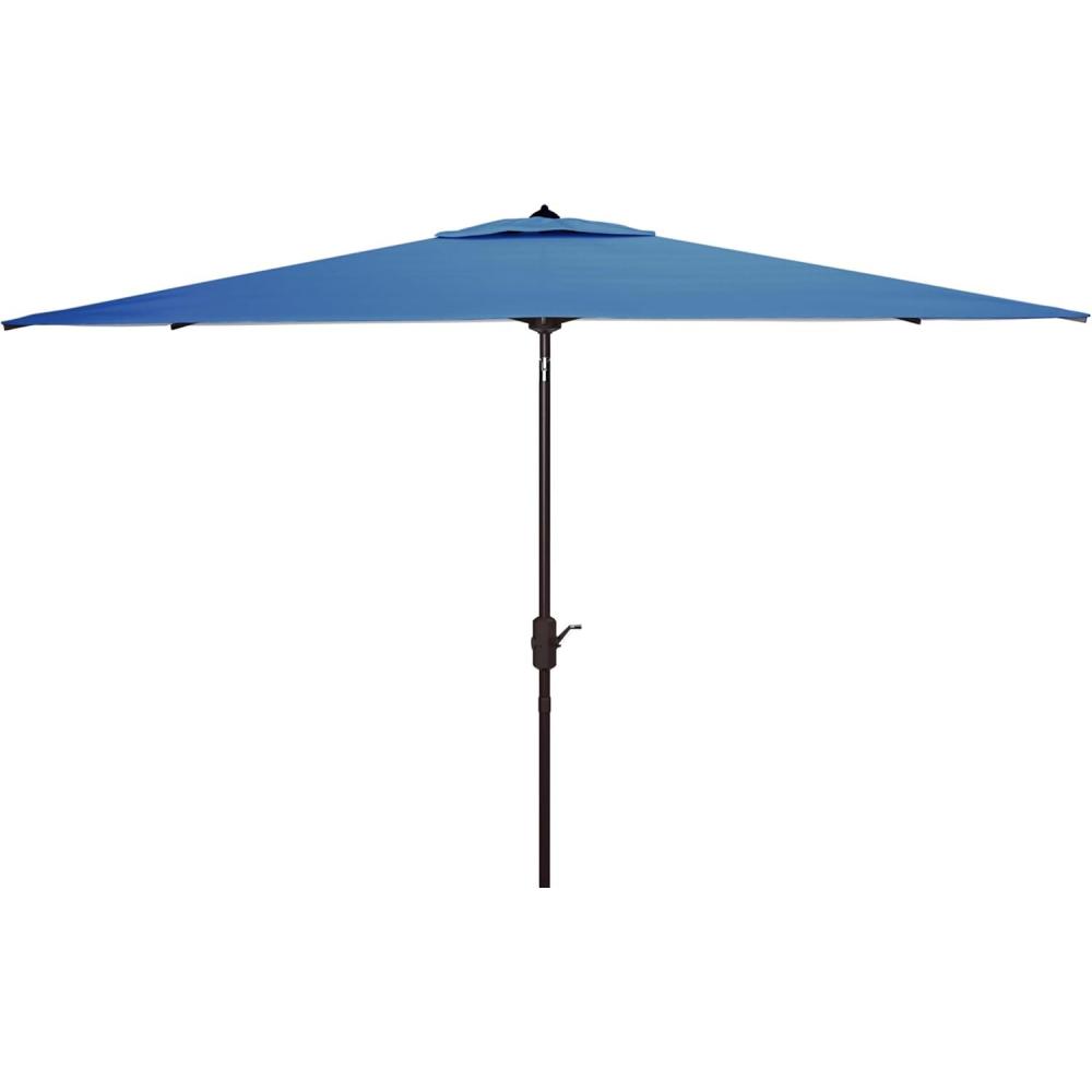 image:imageSAFAVIEH Outdoor Collection Athens Red 7 x 10 Ft Rectangular Auto Tilt Crank UV Protected UmbrellaBaby BlueWhite
