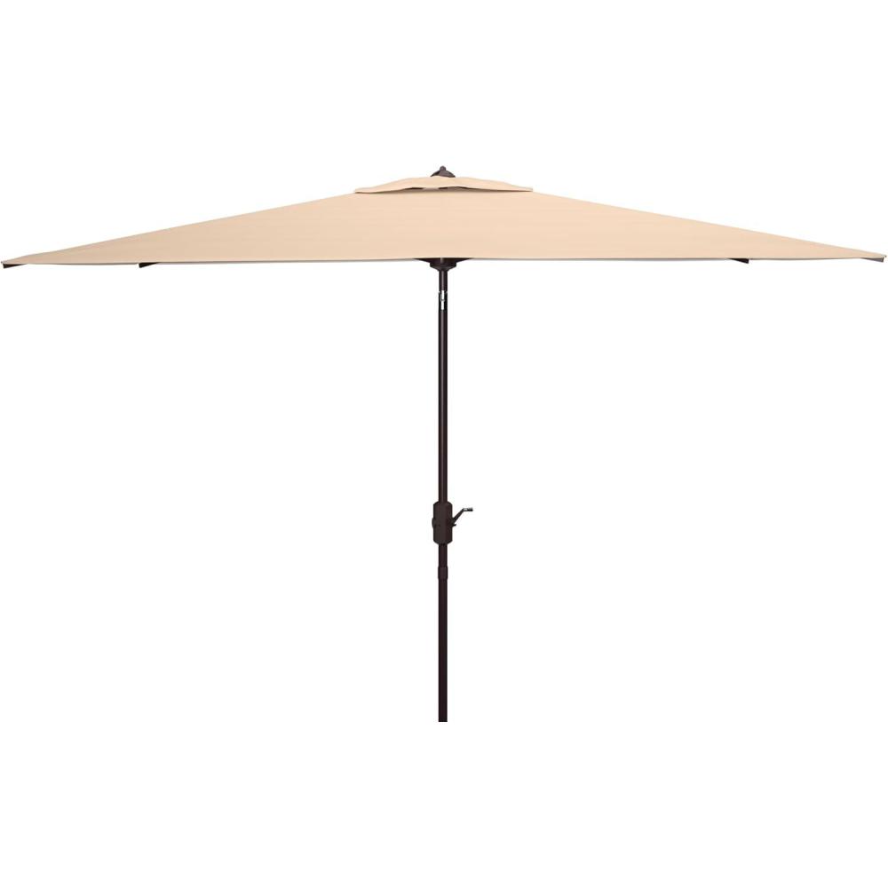 image:imageSAFAVIEH Outdoor Collection Athens Red 7 x 10 Ft Rectangular Auto Tilt Crank UV Protected UmbrellaBeigeWhite
