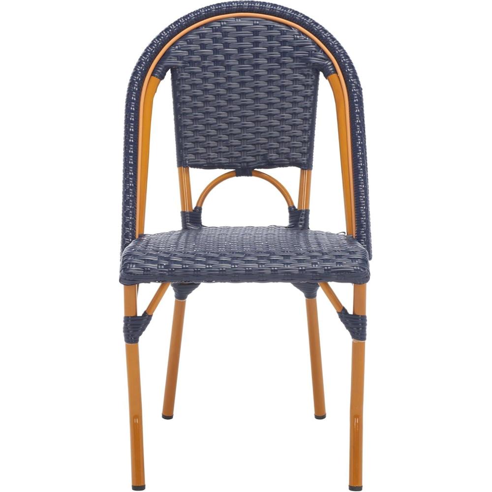image:imageSAFAVIEH Outdoor Collection California Bistro Navy Side Chair Set of 2 Fully AssembledNavy