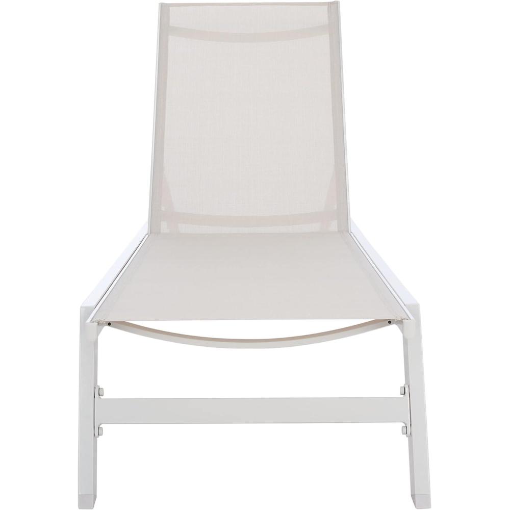 image:imageSAFAVIEH Outdoor Collection Fionne SilverGrey Texline Adjustable Chaise Lounge Chair PAT9038BSilverBeige