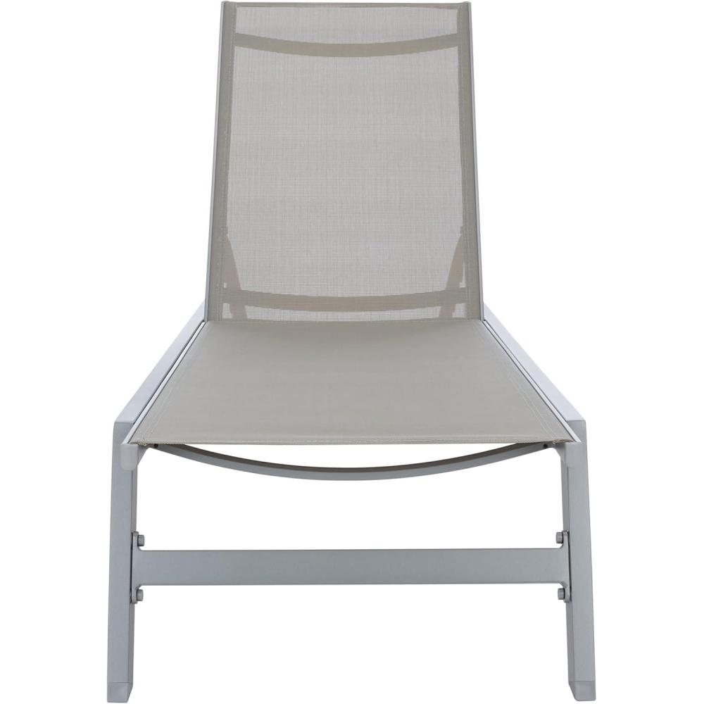 image:imageSAFAVIEH Outdoor Collection Fionne SilverGrey Texline Adjustable Chaise Lounge Chair PAT9038BSilverGrey