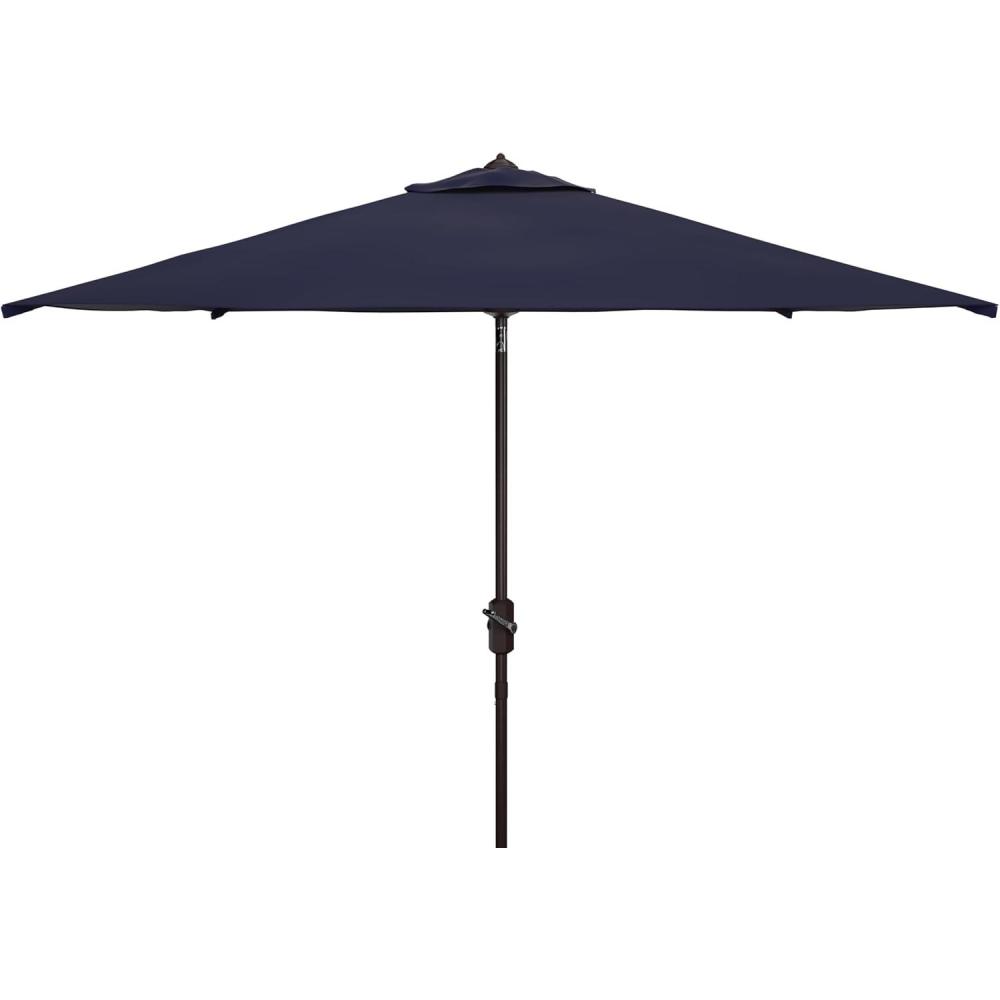 image:imageSAFAVIEH Outdoor Collection Kamen Navy 7 x 10 Ft Rectangular Auto Tilt UV Protected UmbrellaNavy