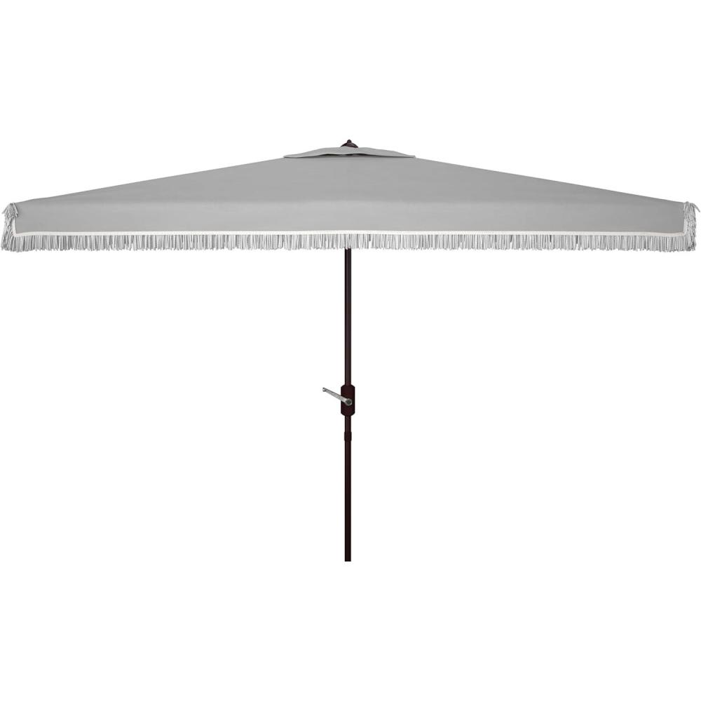 image:imageSAFAVIEH Outdoor Collection Milan Yellow 7 x 10 Ft Rectangular Auto Tilt UV Protected UmbrellaGrey