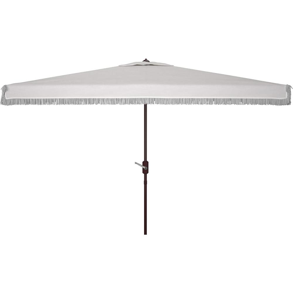 image:imageSAFAVIEH Outdoor Collection Milan Yellow 7 x 10 Ft Rectangular Auto Tilt UV Protected UmbrellaIvory