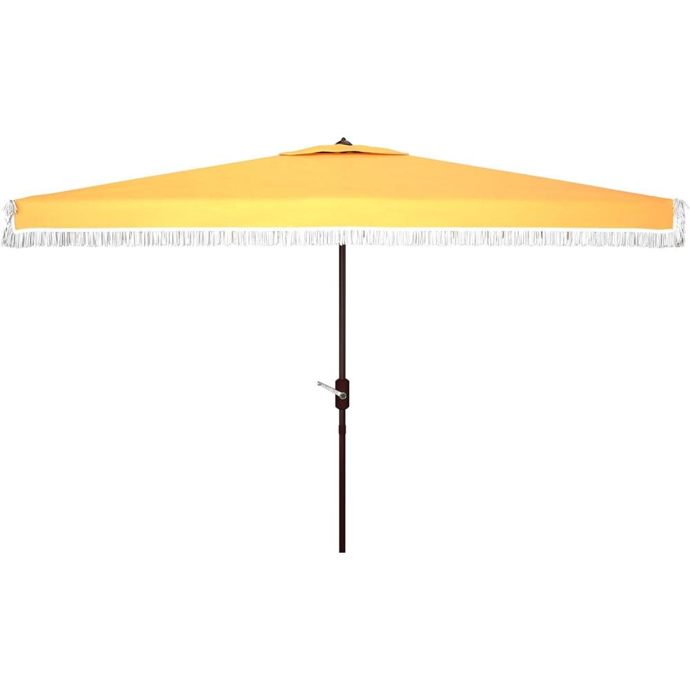 image:imageSAFAVIEH Outdoor Collection Milan Yellow 7 x 10 Ft Rectangular Auto Tilt UV Protected UmbrellaYellow