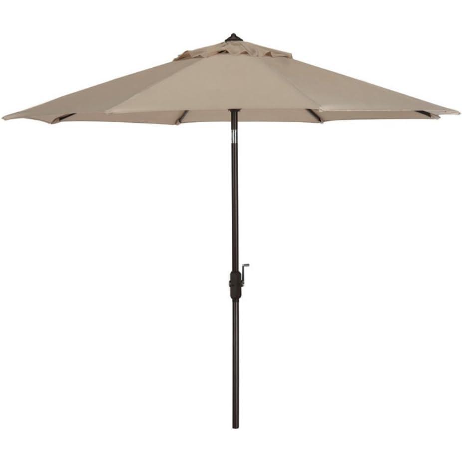 image:imageSAFAVIEH Outdoor Collection Ortega Auto Tilt Crank UmbrellaBeige