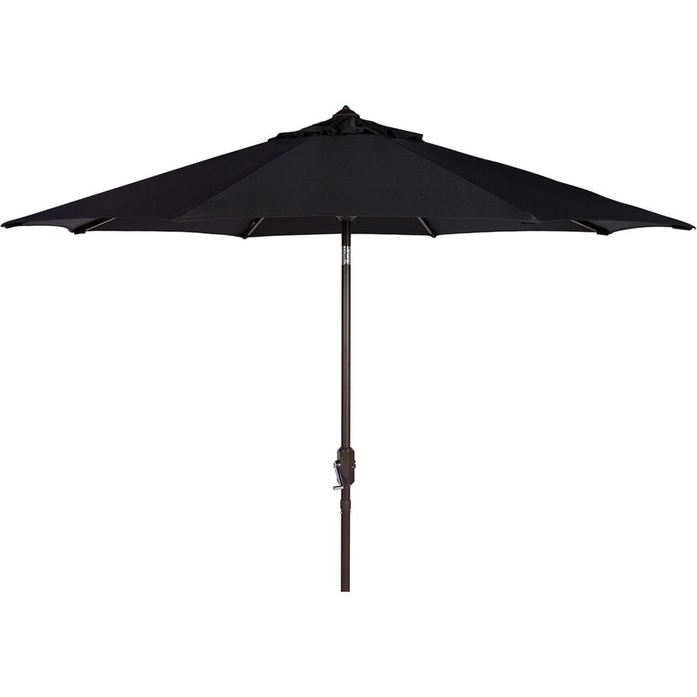 image:imageSAFAVIEH Outdoor Collection Ortega Auto Tilt Crank UmbrellaBlack