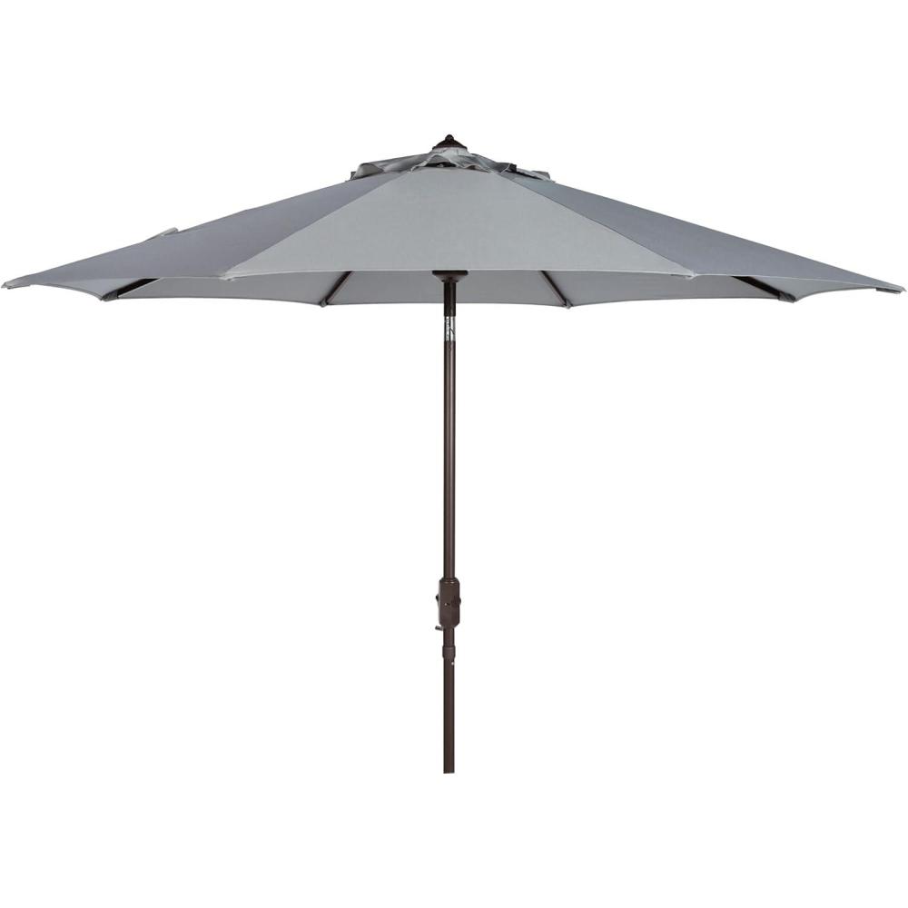 image:imageSAFAVIEH Outdoor Collection Ortega Auto Tilt Crank UmbrellaGray