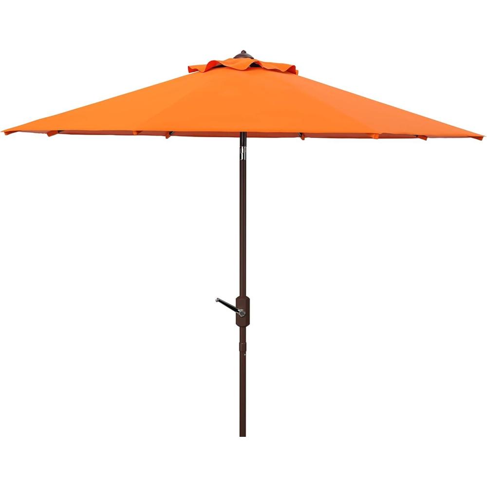 image:imageSAFAVIEH Outdoor Collection Ortega Auto Tilt Crank UmbrellaOrange