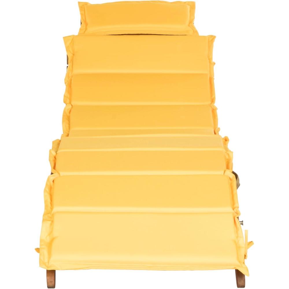 image:imageSAFAVIEH Outdoor Collection Pacifica Natural Brown Solid WoodNavy Cushion 3Piece Chaise Lounge Set with Table PAT7020CNaturalYellow