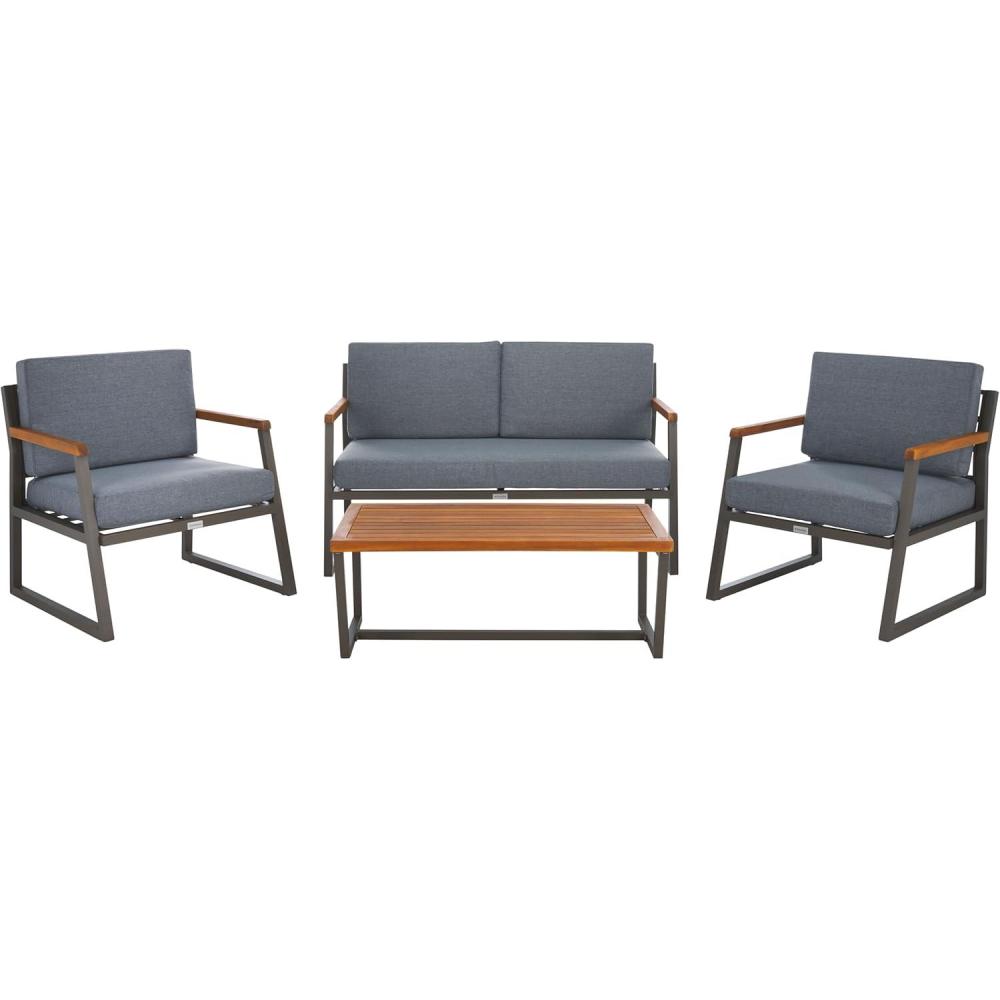 image:imageSAFAVIEH Outdoor Collection Randolph GreyGrey 4Piece Conversation Patio SetGreyGrey