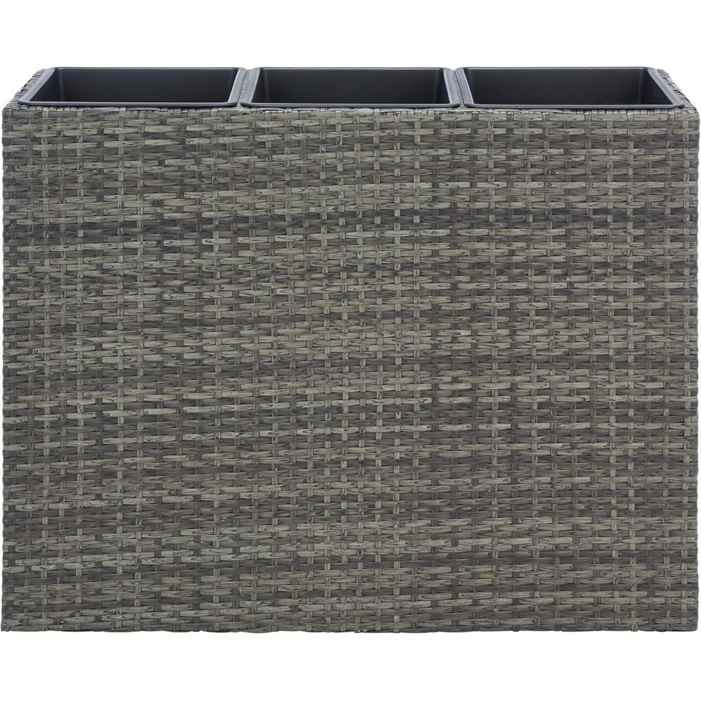 image:imageSAFAVIEH Outdoor Collection Rita Natural Woven Rectangular Flower RackGreyBrown