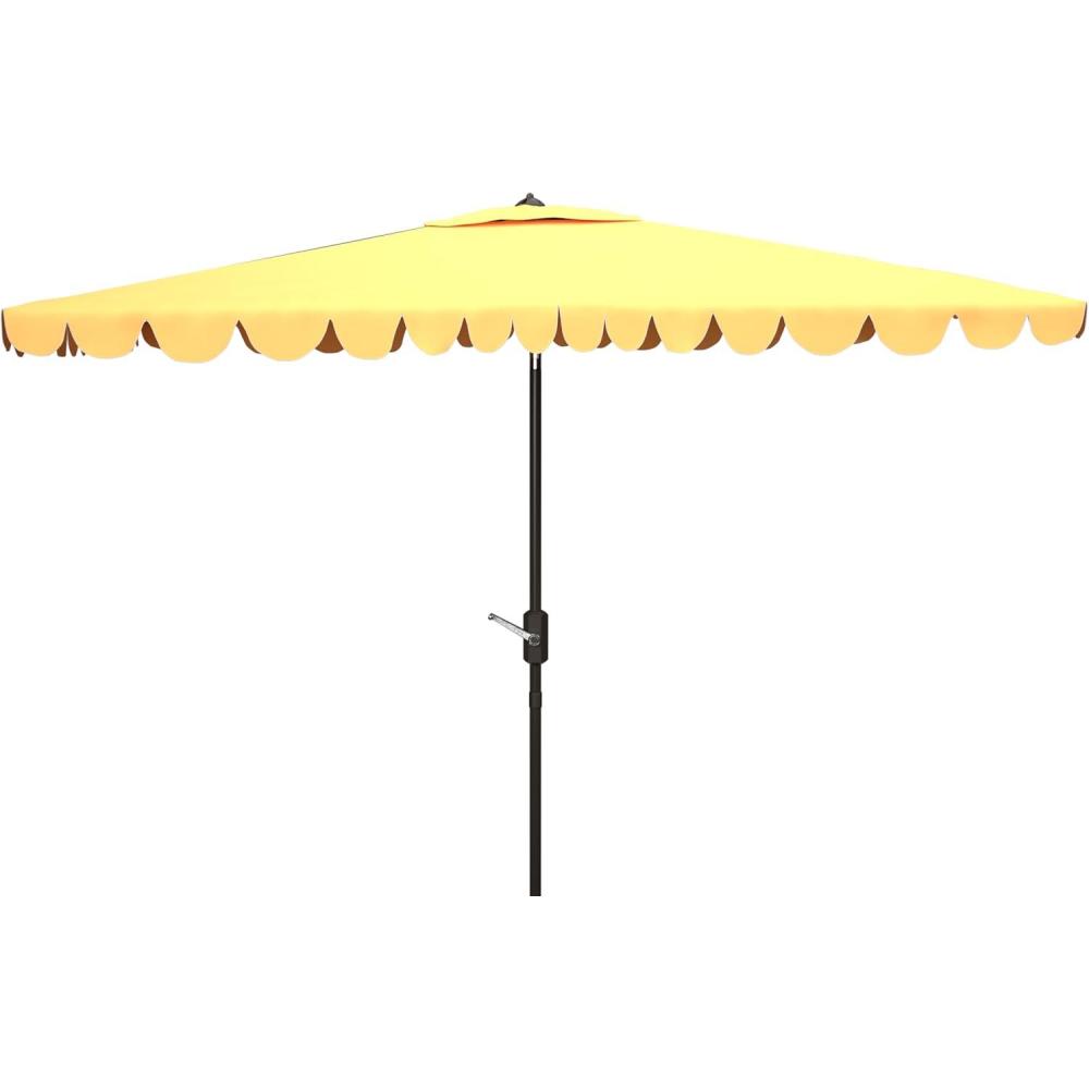 image:imageSAFAVIEH Outdoor Collection Venice Grey 7 x 10 Ft Rectangular Auto Tilt UV Protected UmbrellaYellow