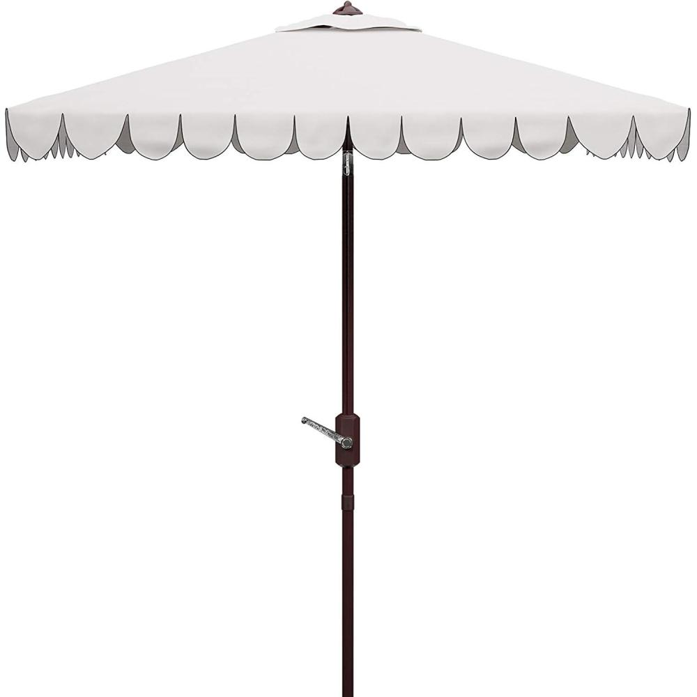 image:imageSAFAVIEH Outdoor Collection Venice Yellow 75 Ft Square Auto Tilt UV Protected UmbrellaIvoryBlack