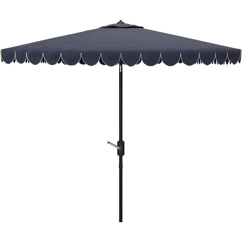 image:imageSAFAVIEH Outdoor Collection Venice Yellow 75 Ft Square Auto Tilt UV Protected UmbrellaNavyWhite