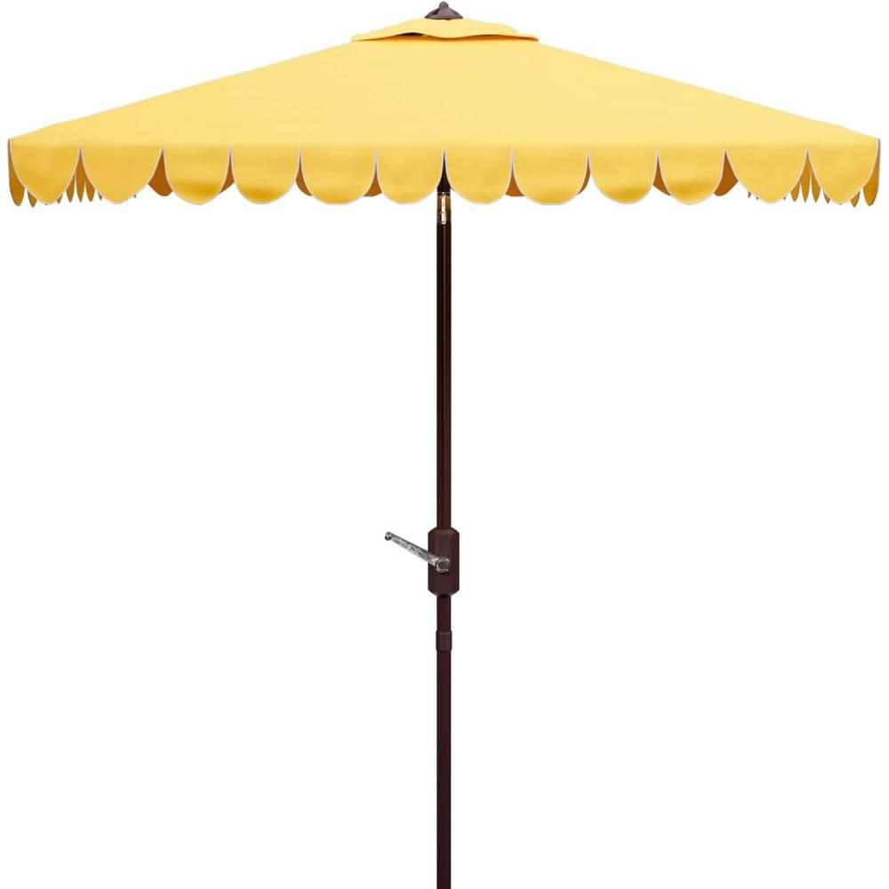 image:imageSAFAVIEH Outdoor Collection Venice Yellow 75 Ft Square Auto Tilt UV Protected UmbrellaYellow