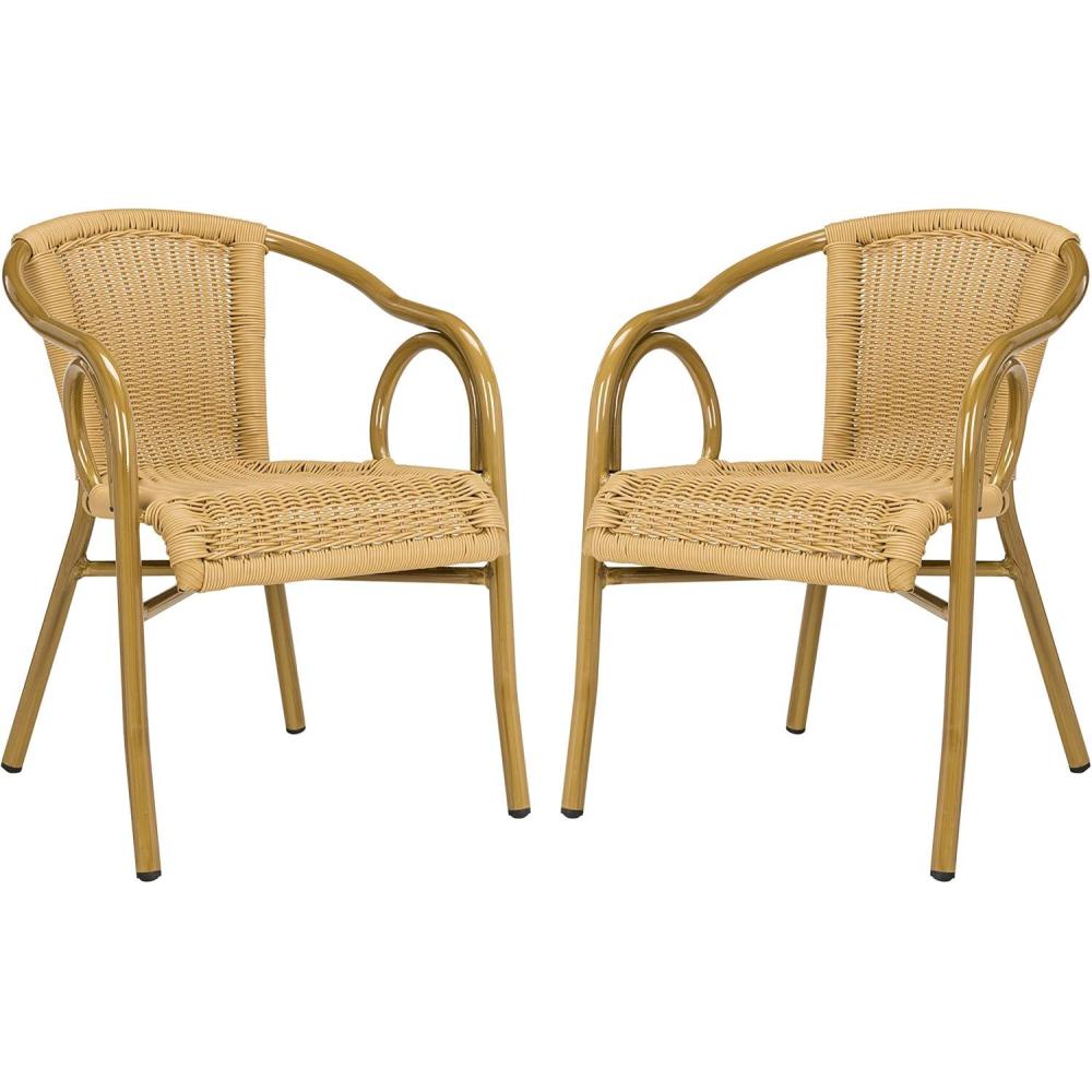 image:imageSAFAVIEH Outdoor Living Collection Dagny Wicker Arm ChairsNatural