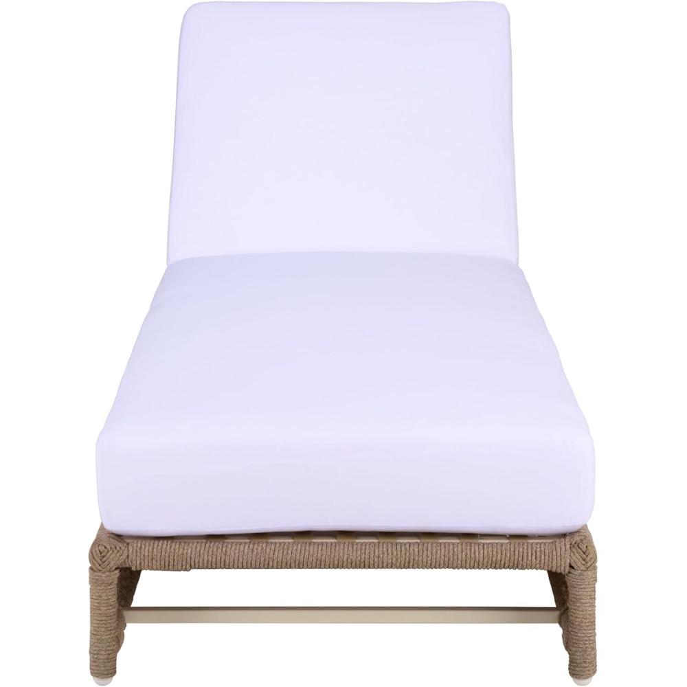 image:imageSAFAVIEH Outdoor Patio Furniture Collection Callan Heather Tan Rope amp White Cushion Lounger Fully Assembled Outdoor Chaise Modern LowProfile Design PAT7547AHeather TanWhite