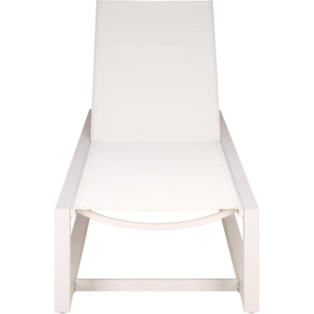 image:imageSAFAVIEH Outdoor Patio Furniture Collection  Logan Black amp Black Aluminum Lounger Adjustable Modern Outdoor Reclining Chaise PAT7561AWhiteWhite