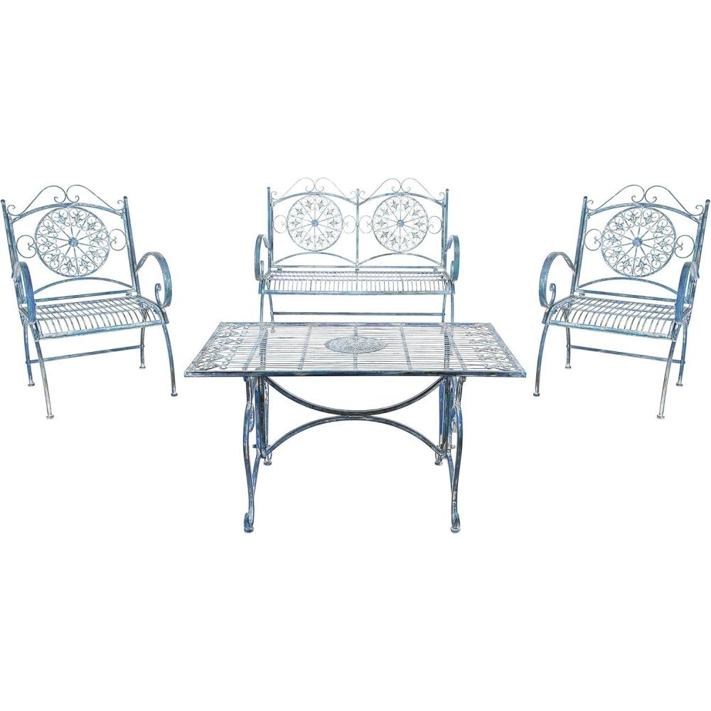 image:imageSafavieh 4 Piece Outdoor Collection Sophie Patio SetMossy Blue
