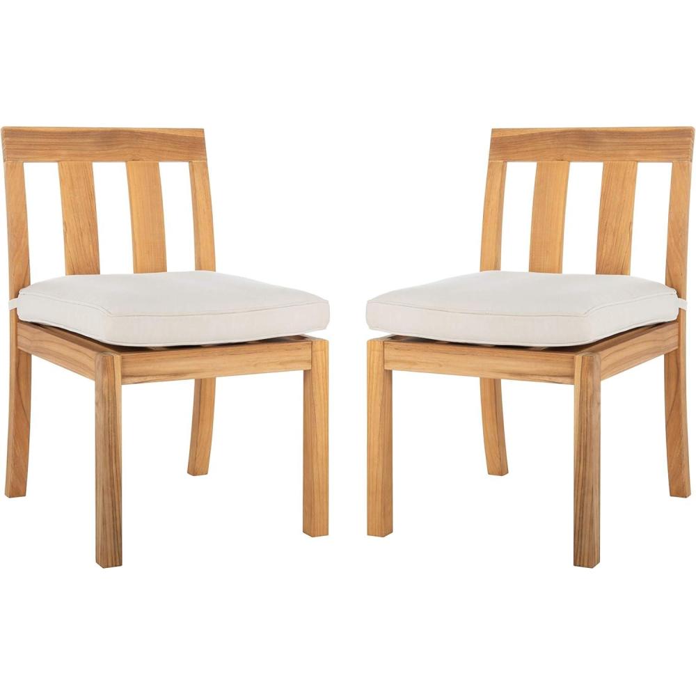 image:imageSafavieh Couture Patio Montford Natural Teak Dining Chair Set of 2NaturalBeige