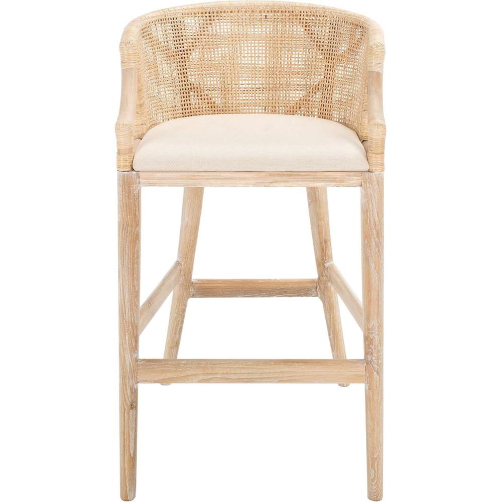 image:imageSafavieh Home Collection Brando Brown 28inch Bar StoolNaturalWhite Washed