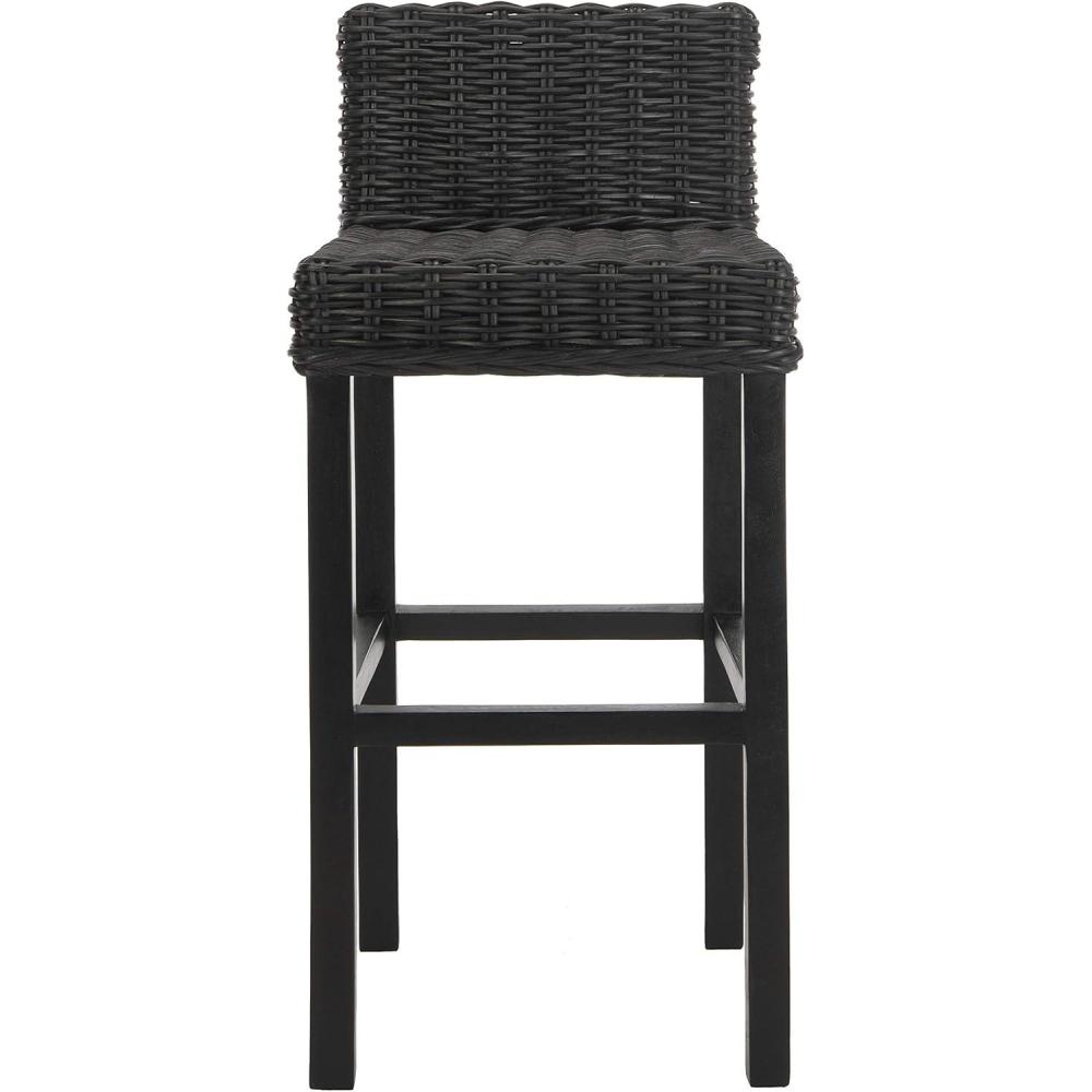 image:imageSafavieh Home Collection Cypress Cappuccino Wicker 30inch Bar StoolBlack