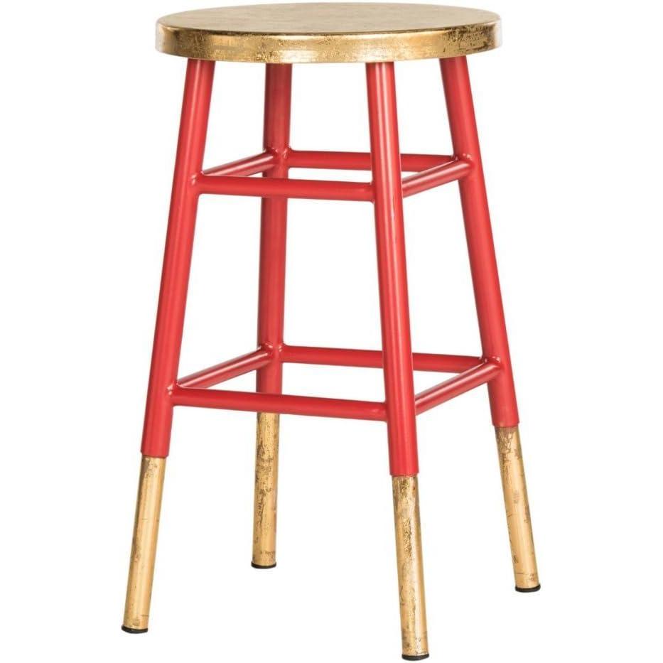 image:imageSafavieh Home Collection Emery Red and Dipped Gold Leaf 24inch Counter StoolRed Gold