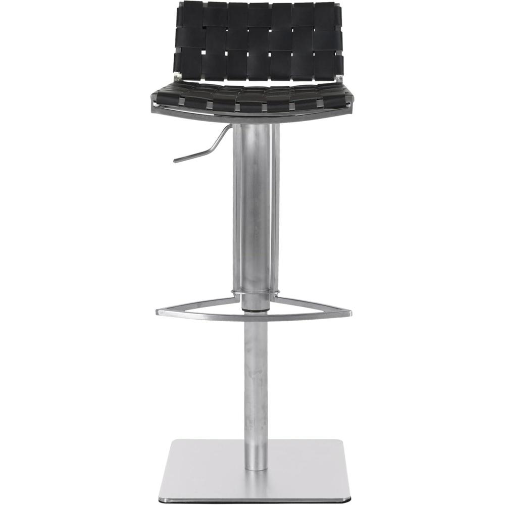 image:imageSafavieh Home Collection Mitchell Stainless Steel and Grey Leather Adjustable Gas Lift 217307inch Bar Stoolblack
