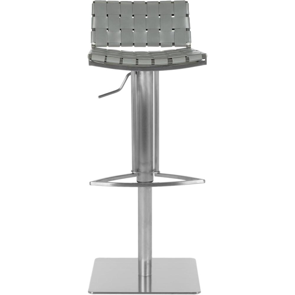image:imageSafavieh Home Collection Mitchell Stainless Steel and Grey Leather Adjustable Gas Lift 217307inch Bar Stoolgrey