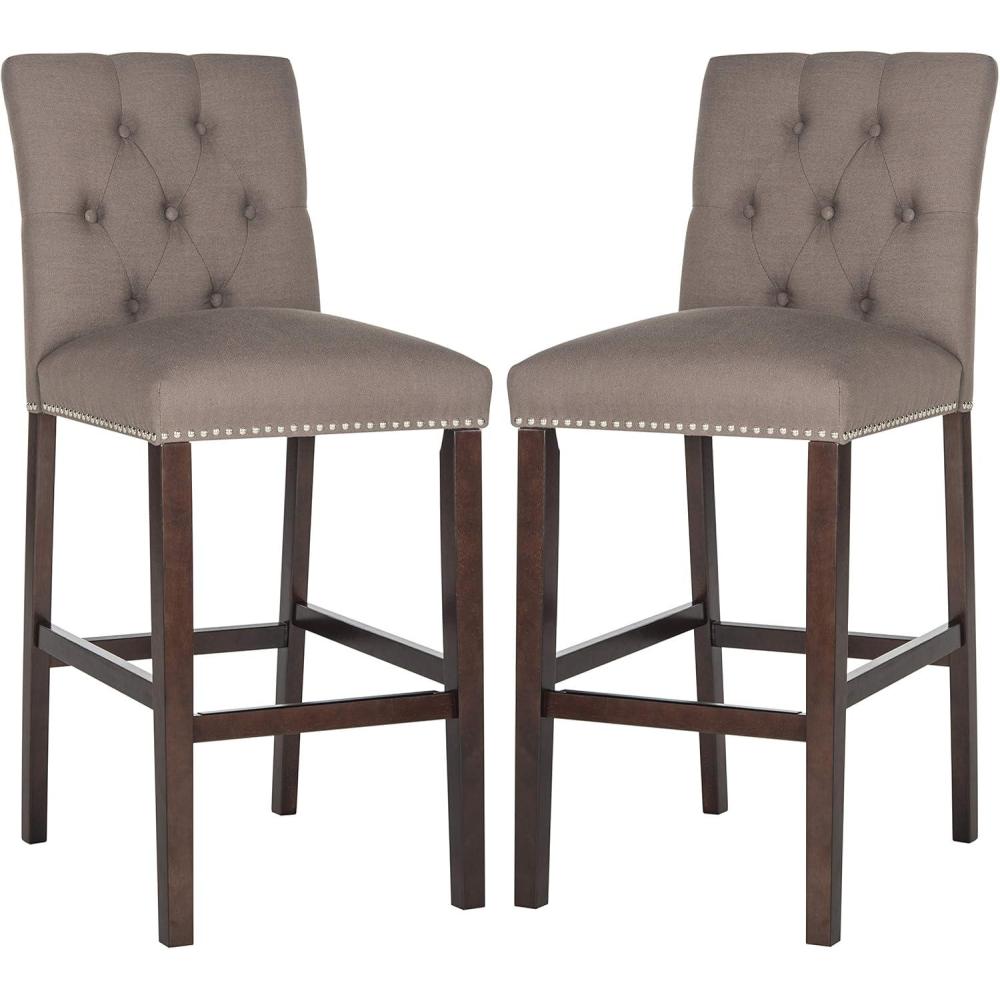 image:imageSafavieh Home Collection Norah Beige and Espresso Barstool Set of 2Dark Taupe