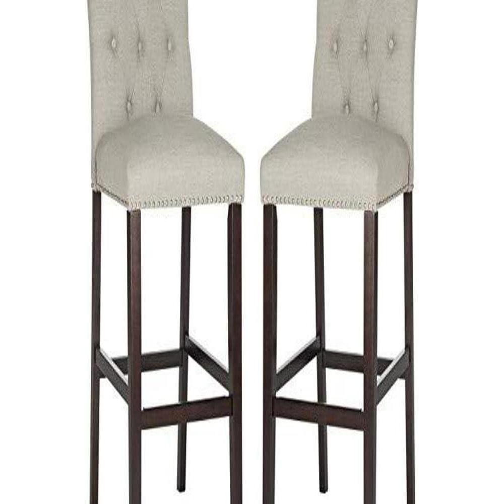 image:imageSafavieh Home Collection Norah Beige and Espresso Barstool Set of 2Light Grey
