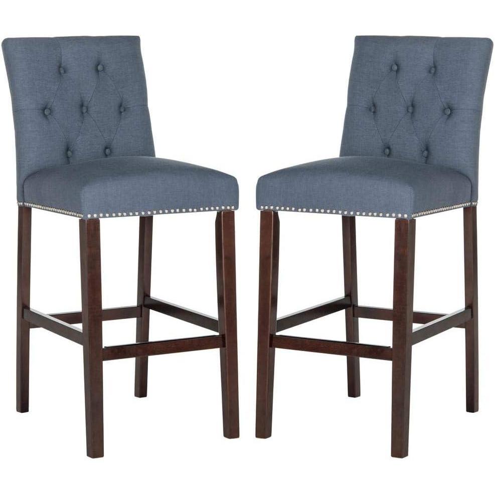 image:imageSafavieh Home Collection Norah Beige and Espresso Barstool Set of 2Navy