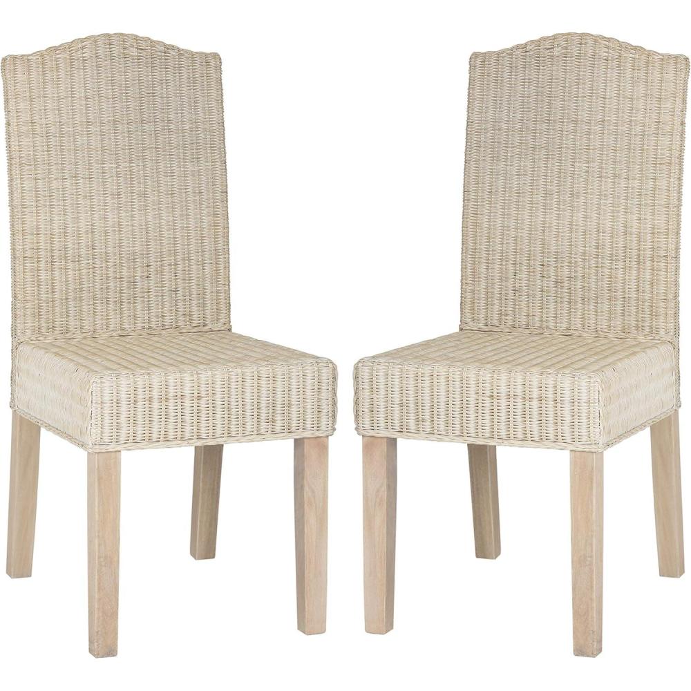 image:imageSafavieh Home Collection Odette Grey Wicker Dining ChairWhite Washed