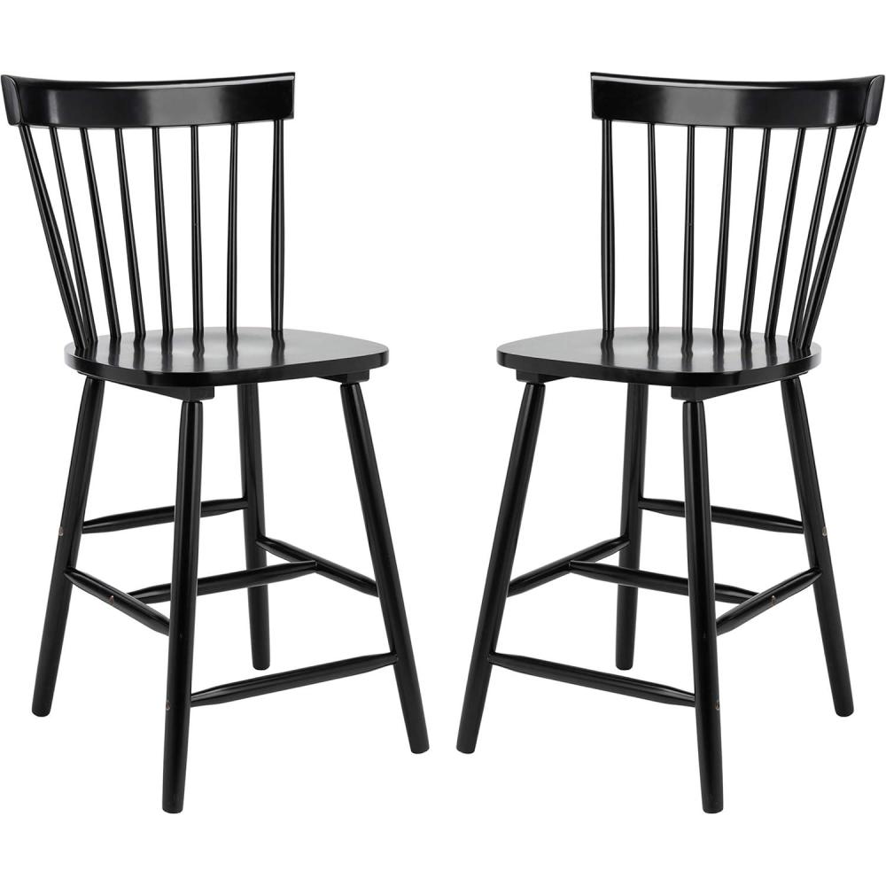 image:imageSafavieh Home Collection Providence Spindle Back White Counter 24inch Stool Set of 2Black