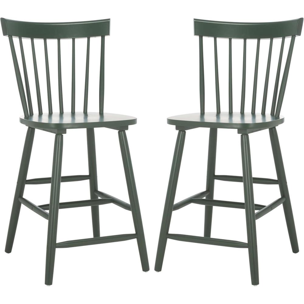 image:imageSafavieh Home Collection Providence Spindle Back White Counter 24inch Stool Set of 2Garden Green