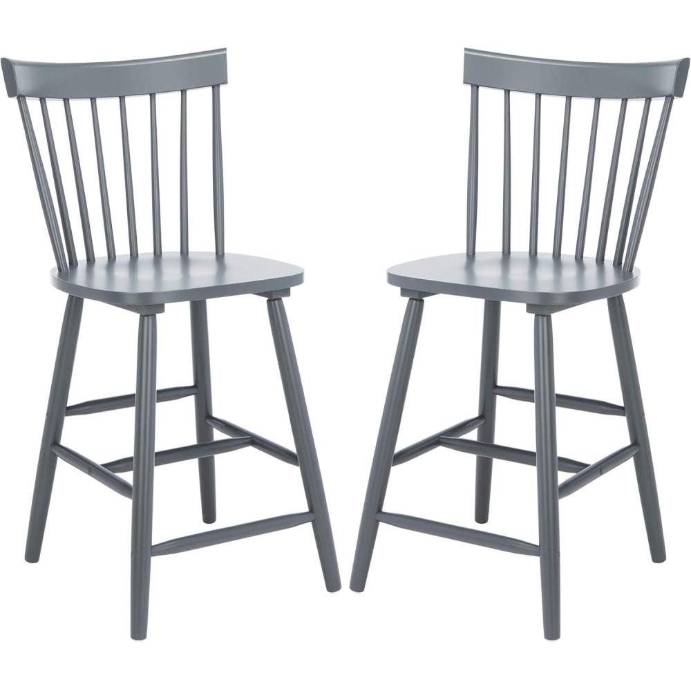 image:imageSafavieh Home Collection Providence Spindle Back White Counter 24inch Stool Set of 2Grey