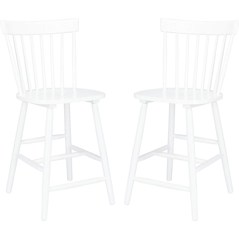 image:imageSafavieh Home Collection Providence Spindle Back White Counter 24inch Stool Set of 2White