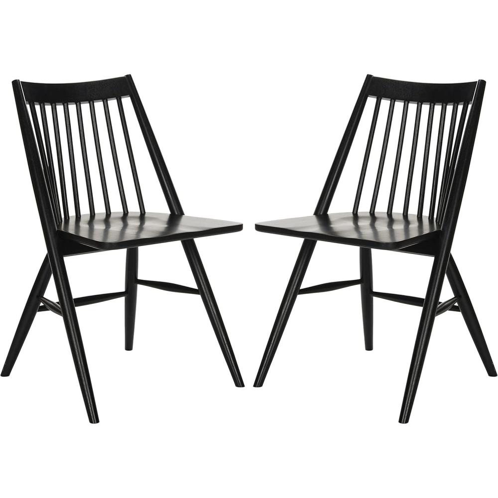 image:imageSafavieh Home Collection Wren Grey 19inch Spindle Dining Chair Set of 2Black