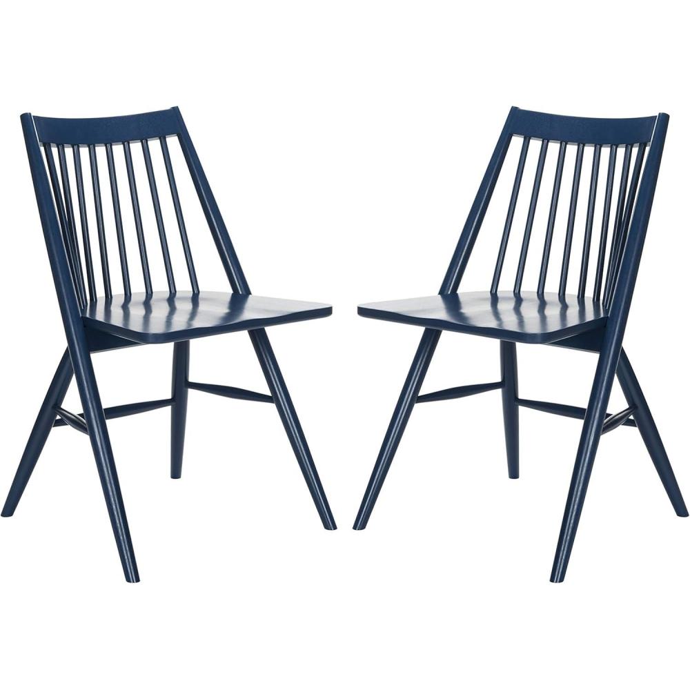 image:imageSafavieh Home Collection Wren Grey 19inch Spindle Dining Chair Set of 2Navy