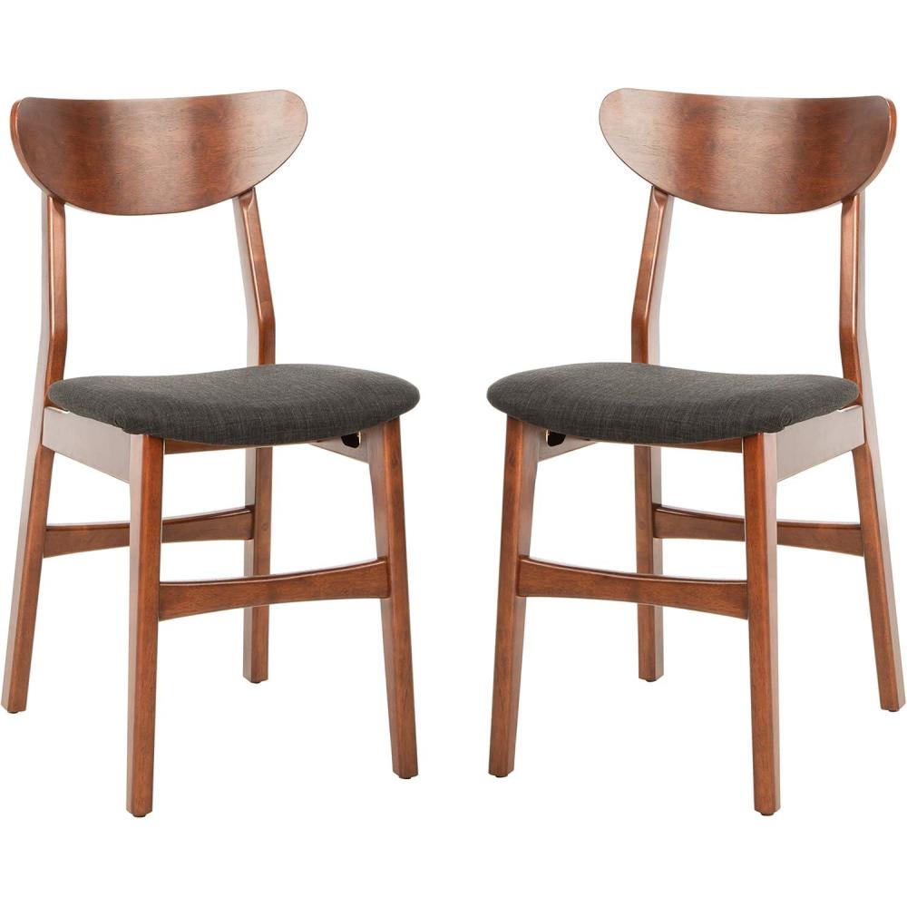 image:imageSafavieh Home Lucca Retro Natural Dining Chair Set of 2 WoodWalnut  Black