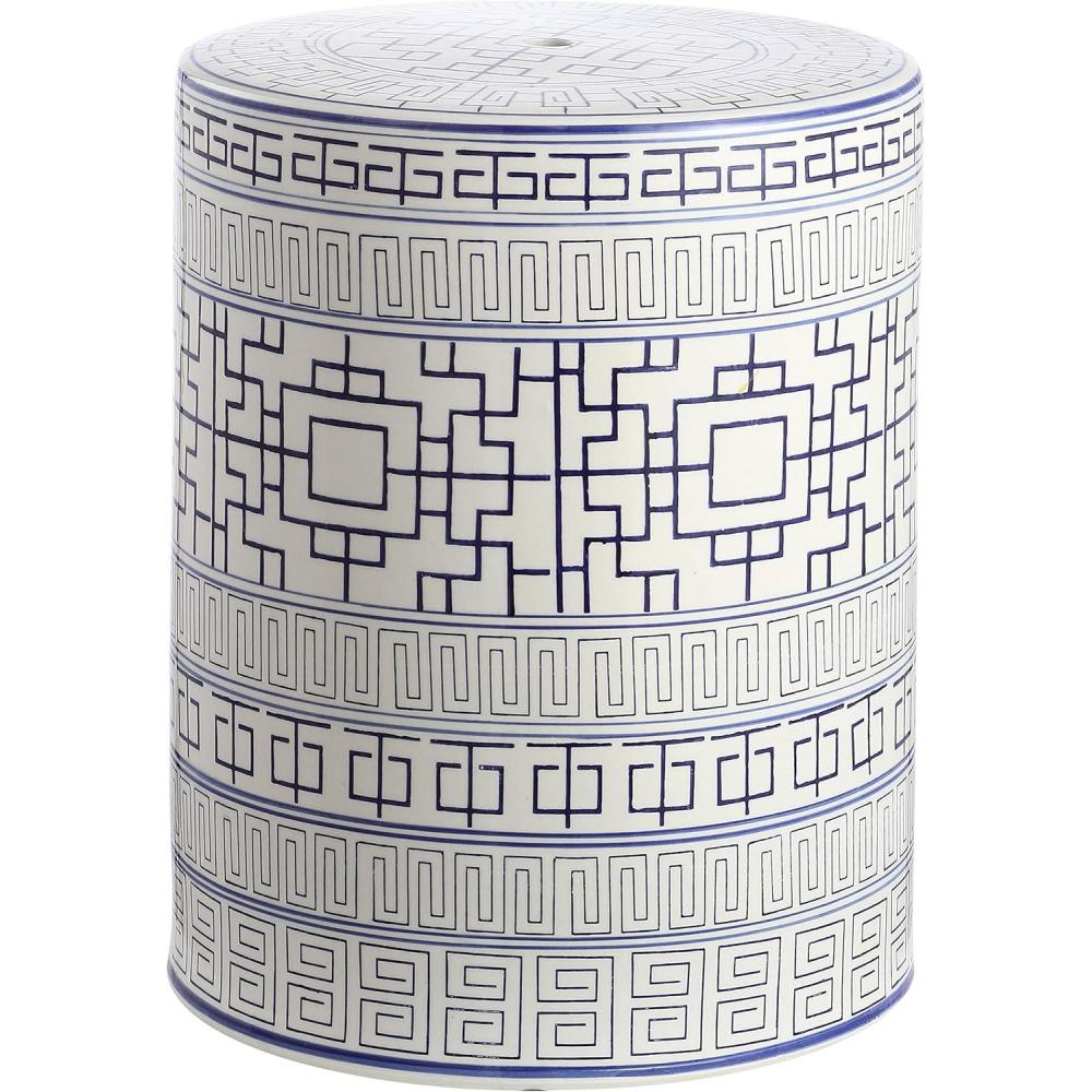 image:imageSafavieh Home Parri Blue and White Ceramic 18inch IndoorOutdoor Garden Stool Side Table