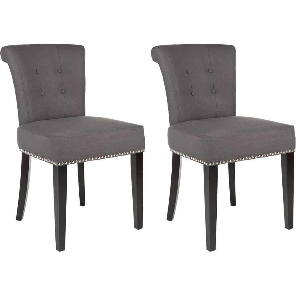 image:imageSafavieh Mercer Collection Carol Charcoal Linen Ring Dining ChairGrey