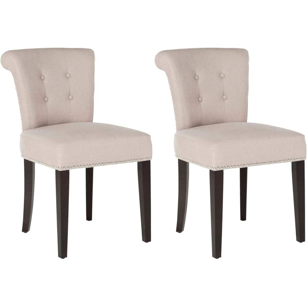 image:imageSafavieh Mercer Collection Carol Charcoal Linen Ring Dining ChairTaupe