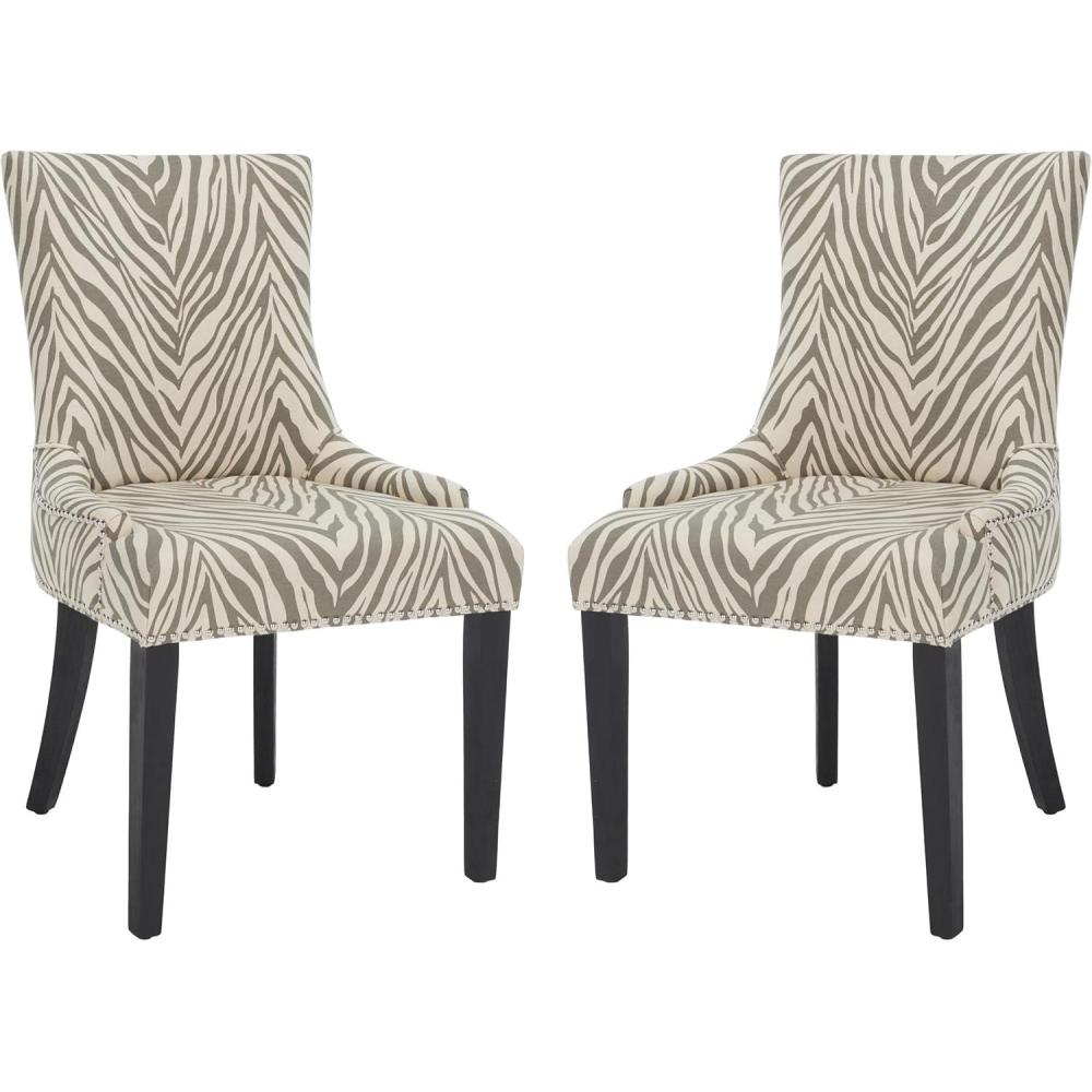 image:imageSafavieh Mercer Collection Lester Dining Chairs Zebra Grey Set of 2Grey
