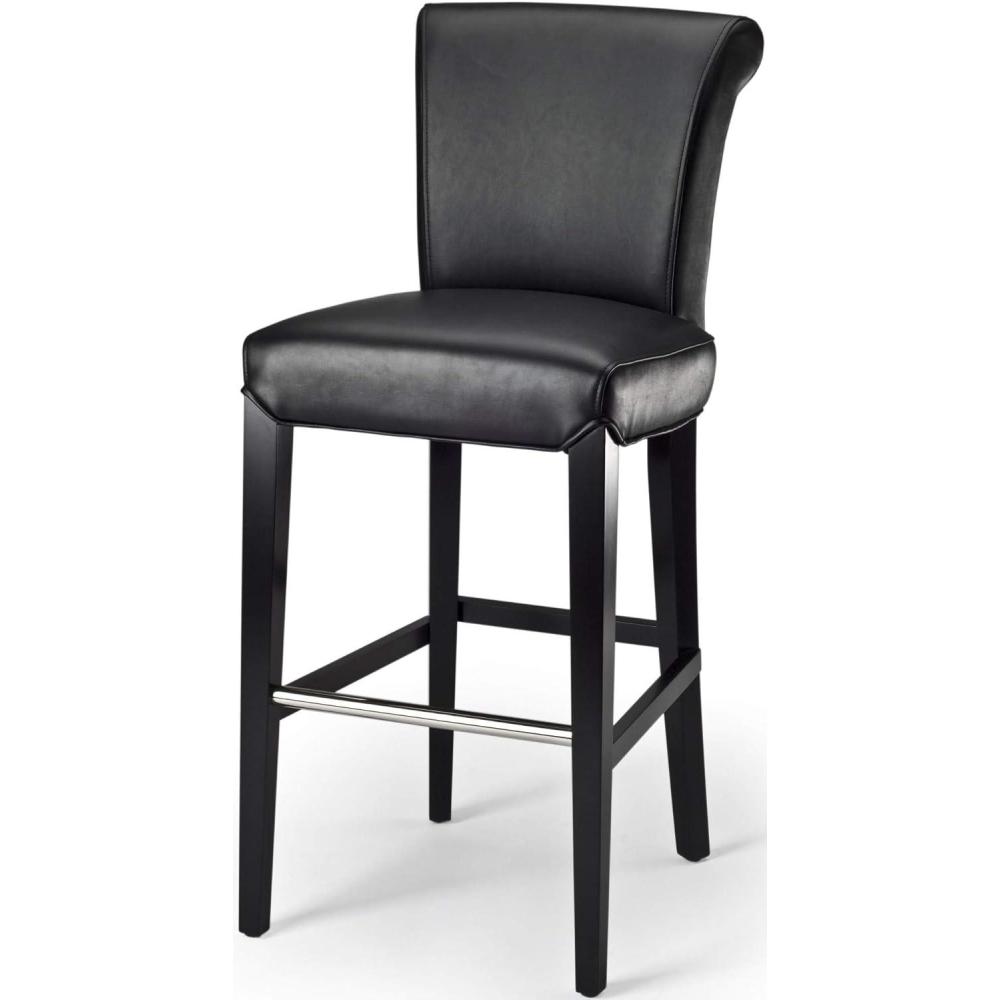 image:imageSafavieh Mercer Collection Seth Black Leather 259inch Bar StoolBlack