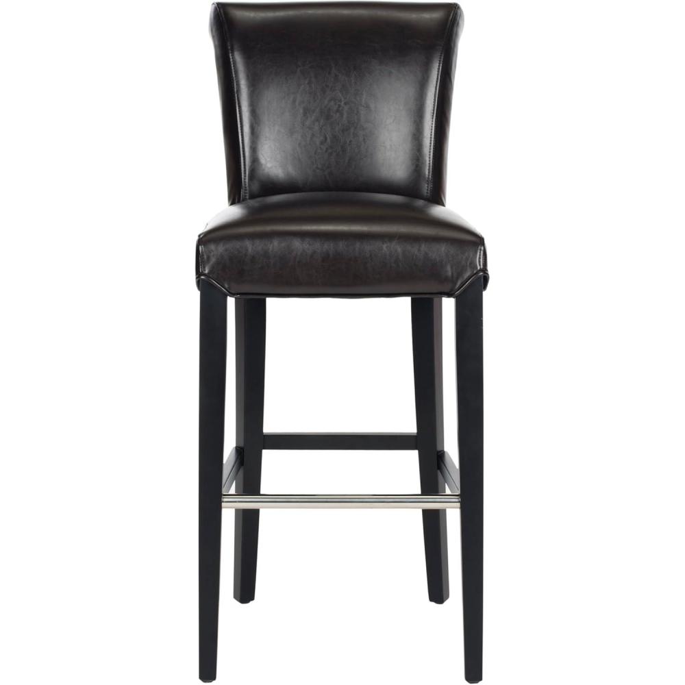 image:imageSafavieh Mercer Collection Seth Black Leather 259inch Bar StoolBrown
