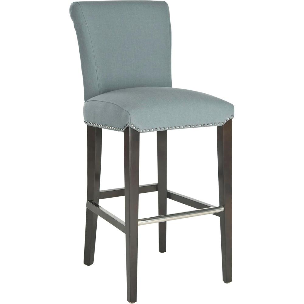 image:imageSafavieh Mercer Collection Seth Black Leather 259inch Bar StoolSky Blue